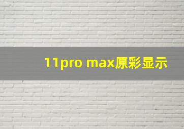 11pro max原彩显示